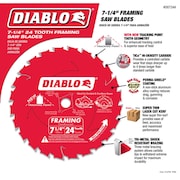 FREUD Diablo 7-1/4 in. D X 5/8 in. Carbide Tip Titanium Framing Blade 24 teeth 1 pc D0724A